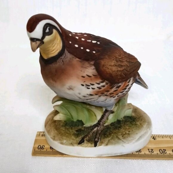 Vintage Lefton Hand Painted Bisque Porcelain Bob White Quail Bird Figure KW2002 - Picture 7 of 8